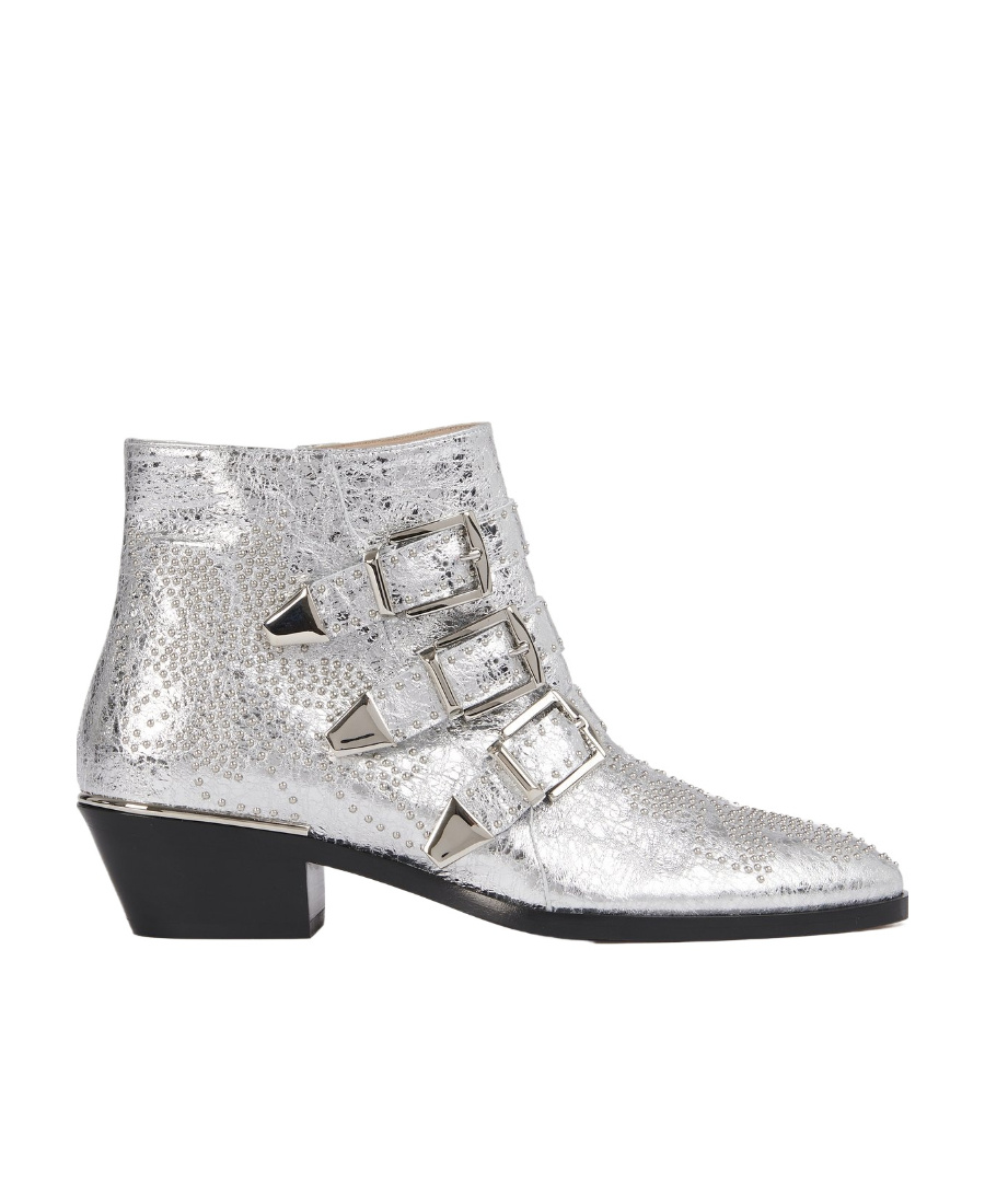 Shop Chloé Susanna Short Boots In White
