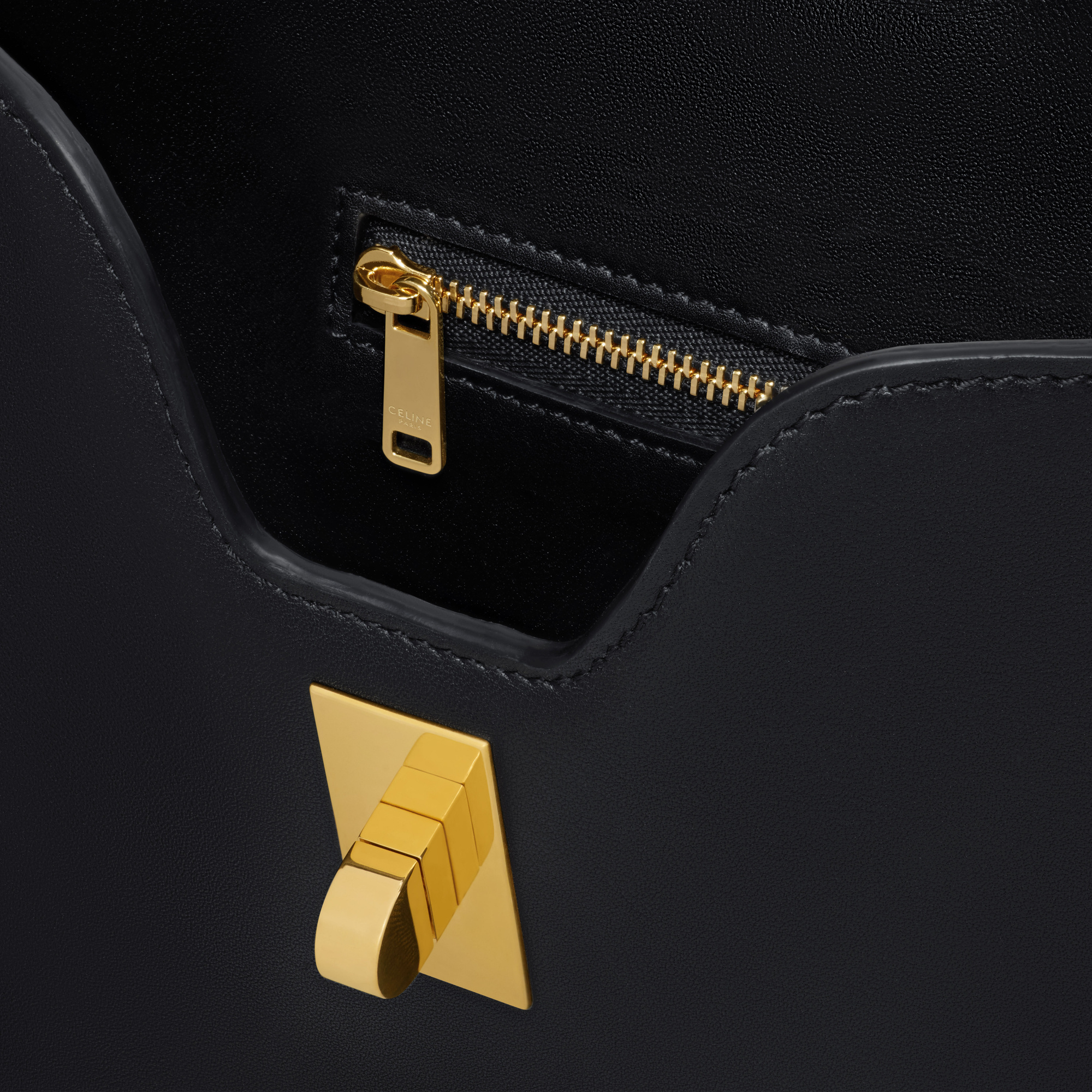 Celine Camille 16 Medium Soft Bag In Smooth Calfskin In Black