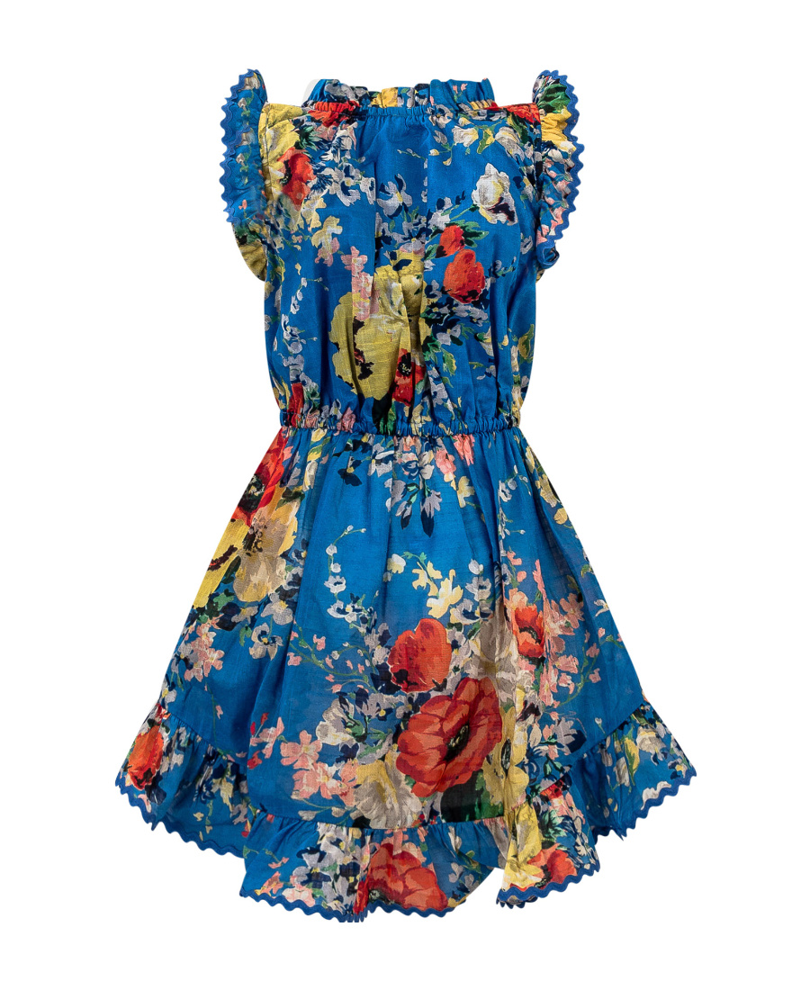 Zimmermann Collision Pattern Skirt In Blue