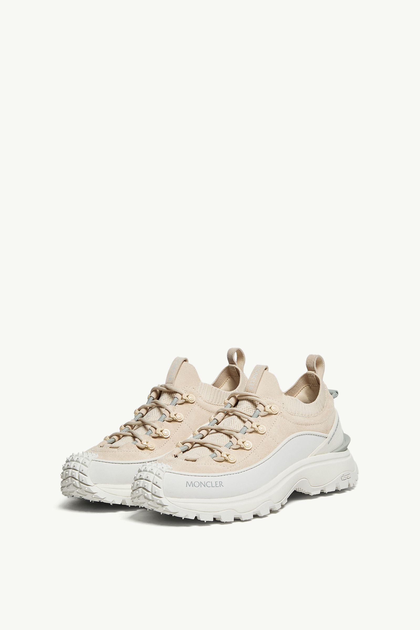 Moncler Sneakers Trailgrip Lite3 En Nubuck Et Daim In Neutral
