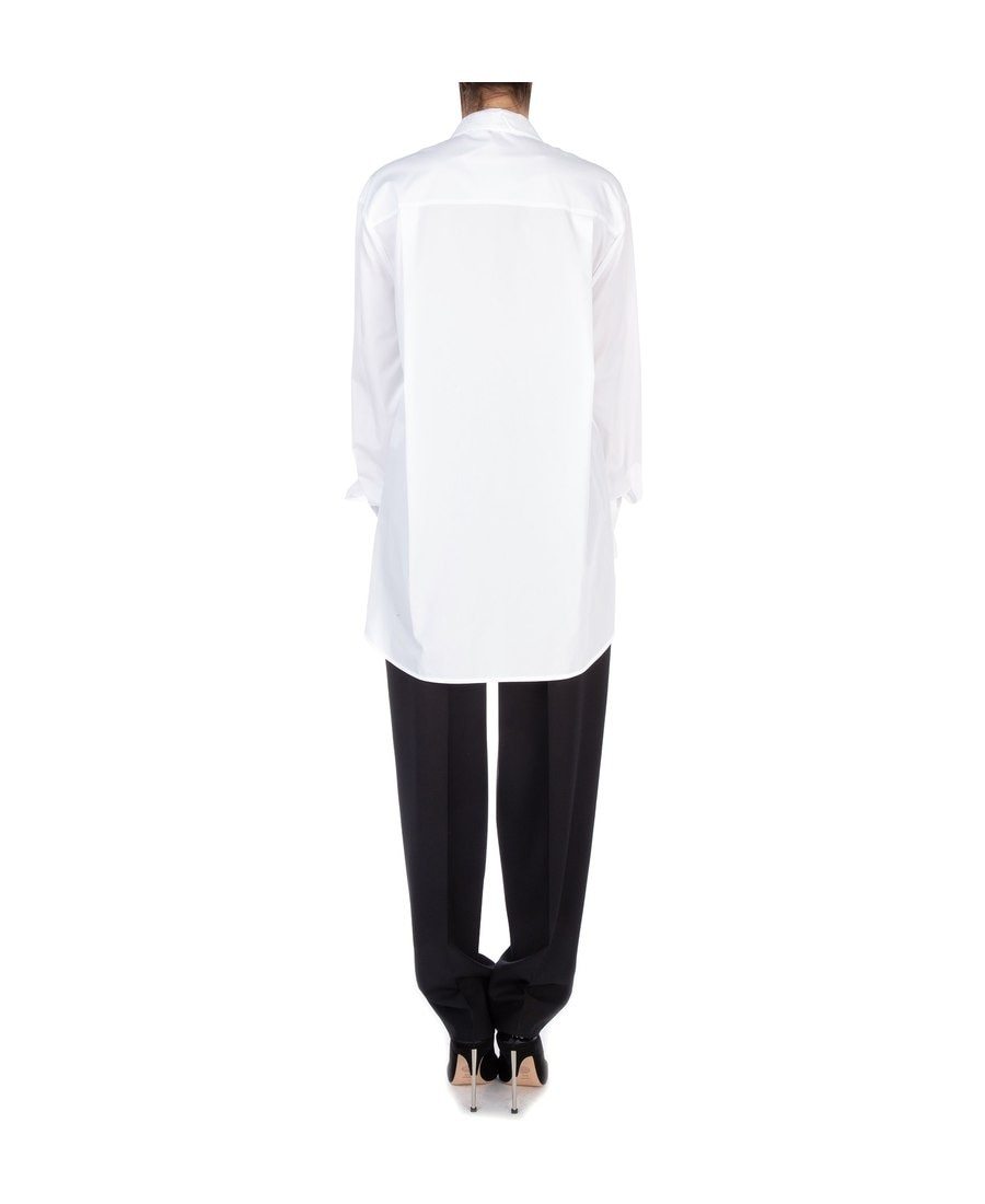 Givenchy Scarf-neck Poplin Blouse In White