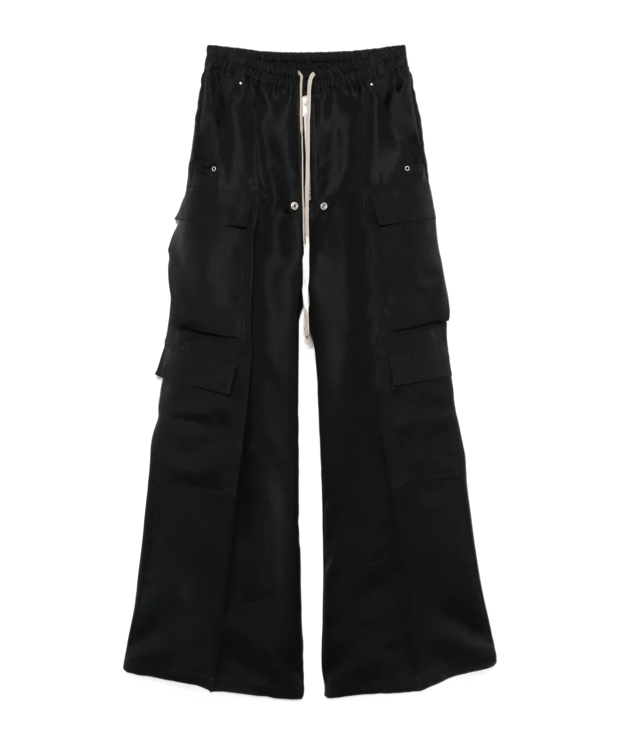Rick Owens Mens Black Cargobelas Multi-pockets Wide-leg Relaxed-fit Stretch-cotton Trousers In Black