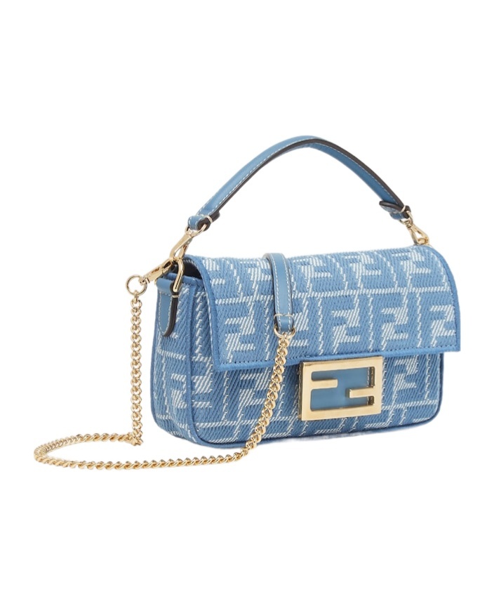 Fendi Continental Chain Baguette In Blue