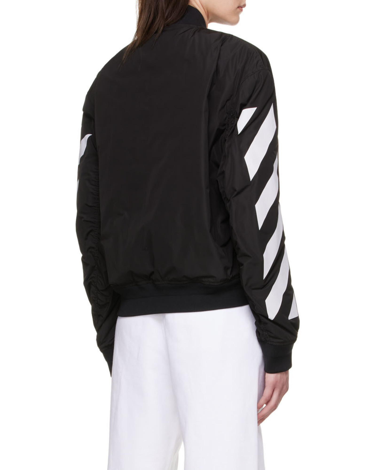 Off-white Diagonal-stripe Bomber Jacket