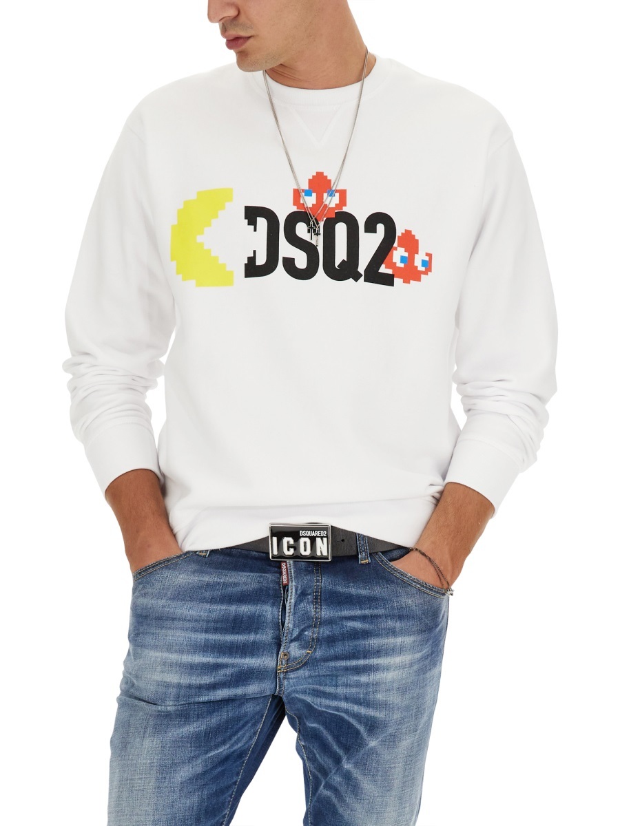 Shop Dsquared2 Logo-print Cotton Sweatshirt In White