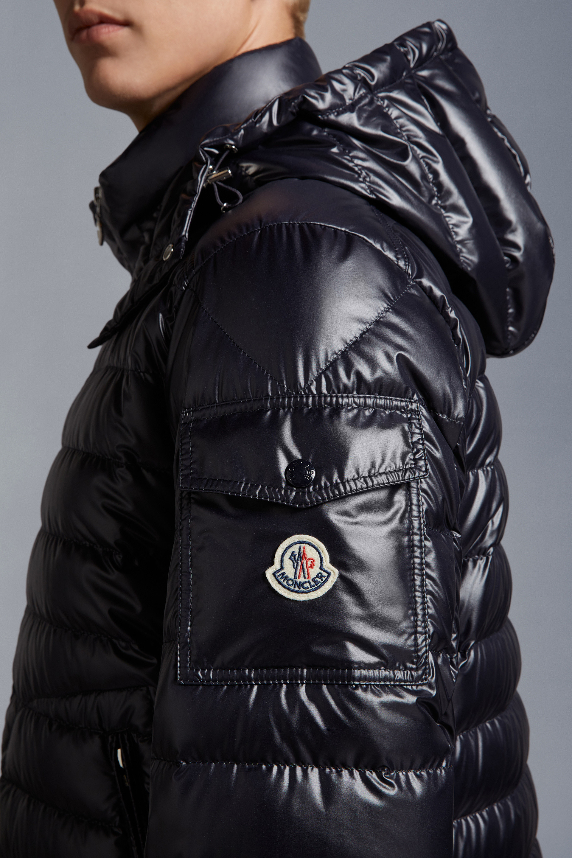 Moncler Down Lauros Puffer Jacket In Blue