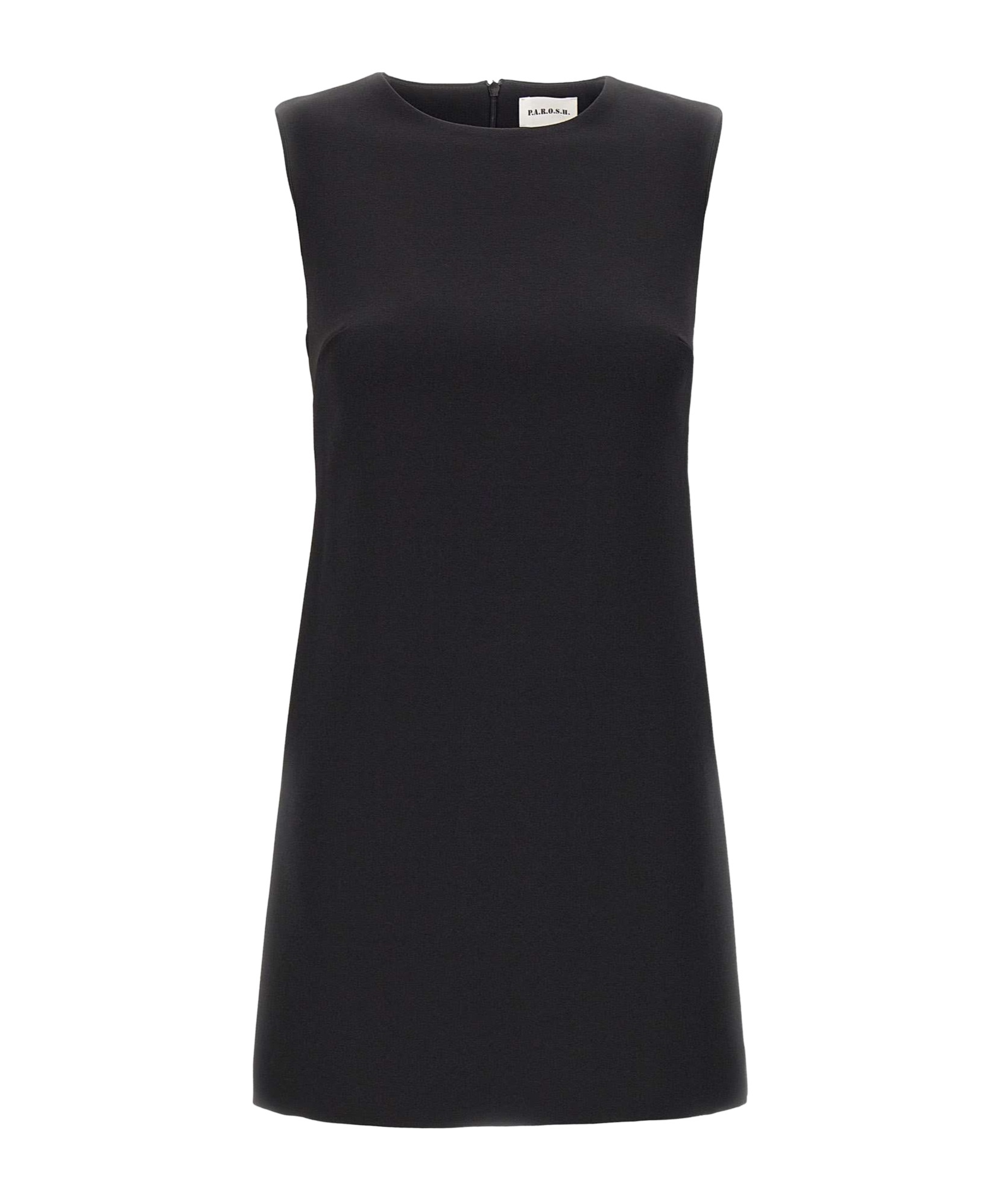 P.a.r.o.s.h Round-neck Sleeveless Minidress In Black