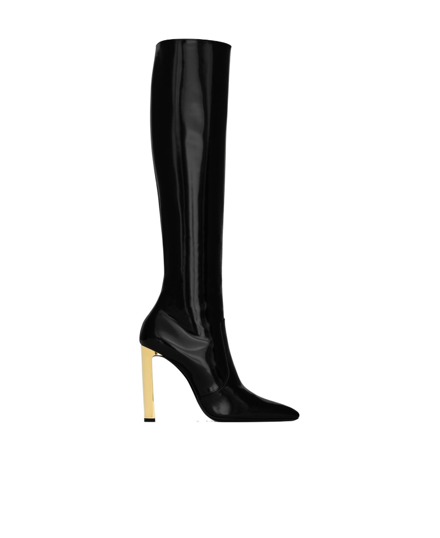 Saint Laurent Auteuil 105mm Leather Boots In Black