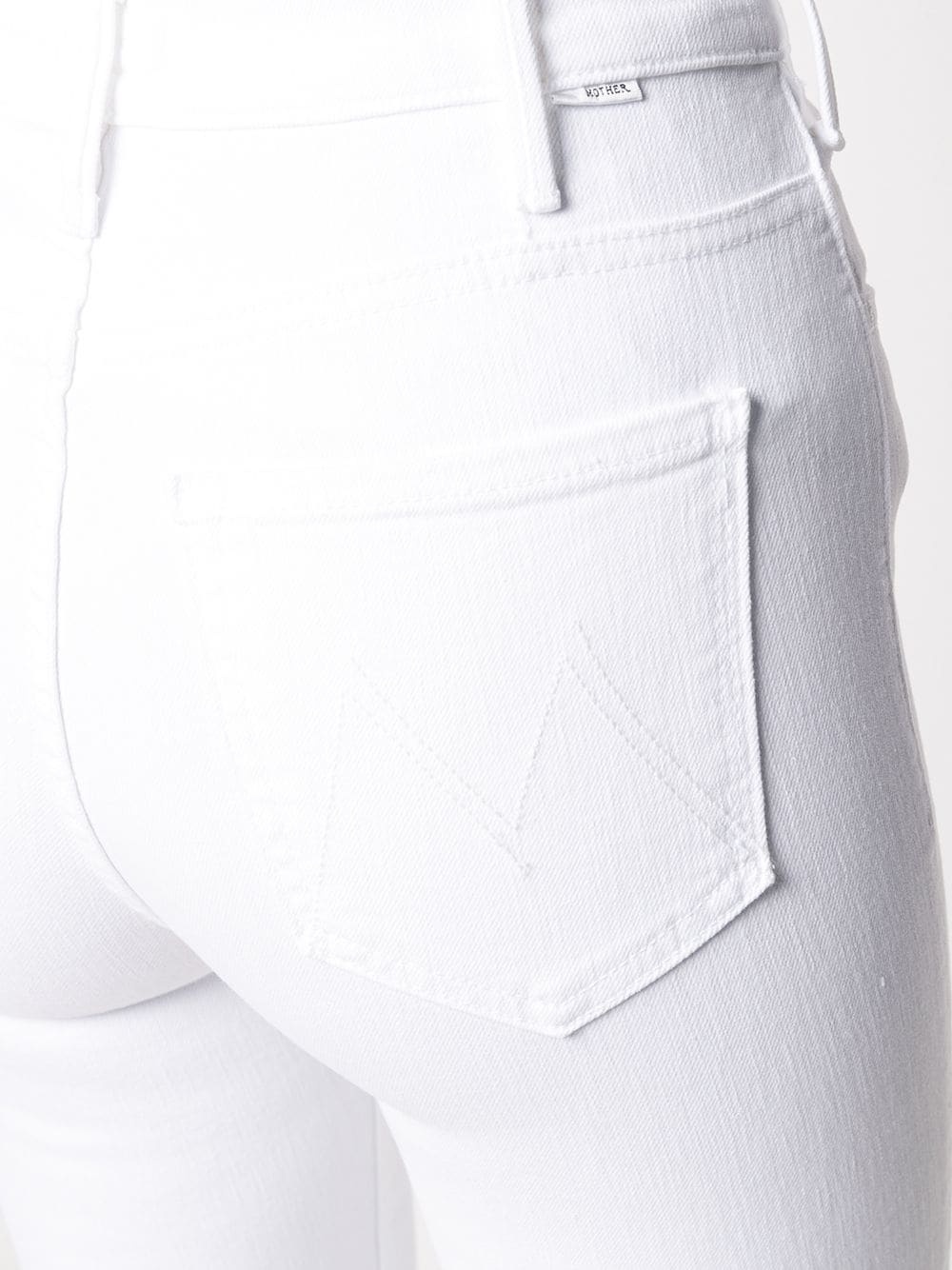 Mother The Hustler Ankle-fray Jeans In White