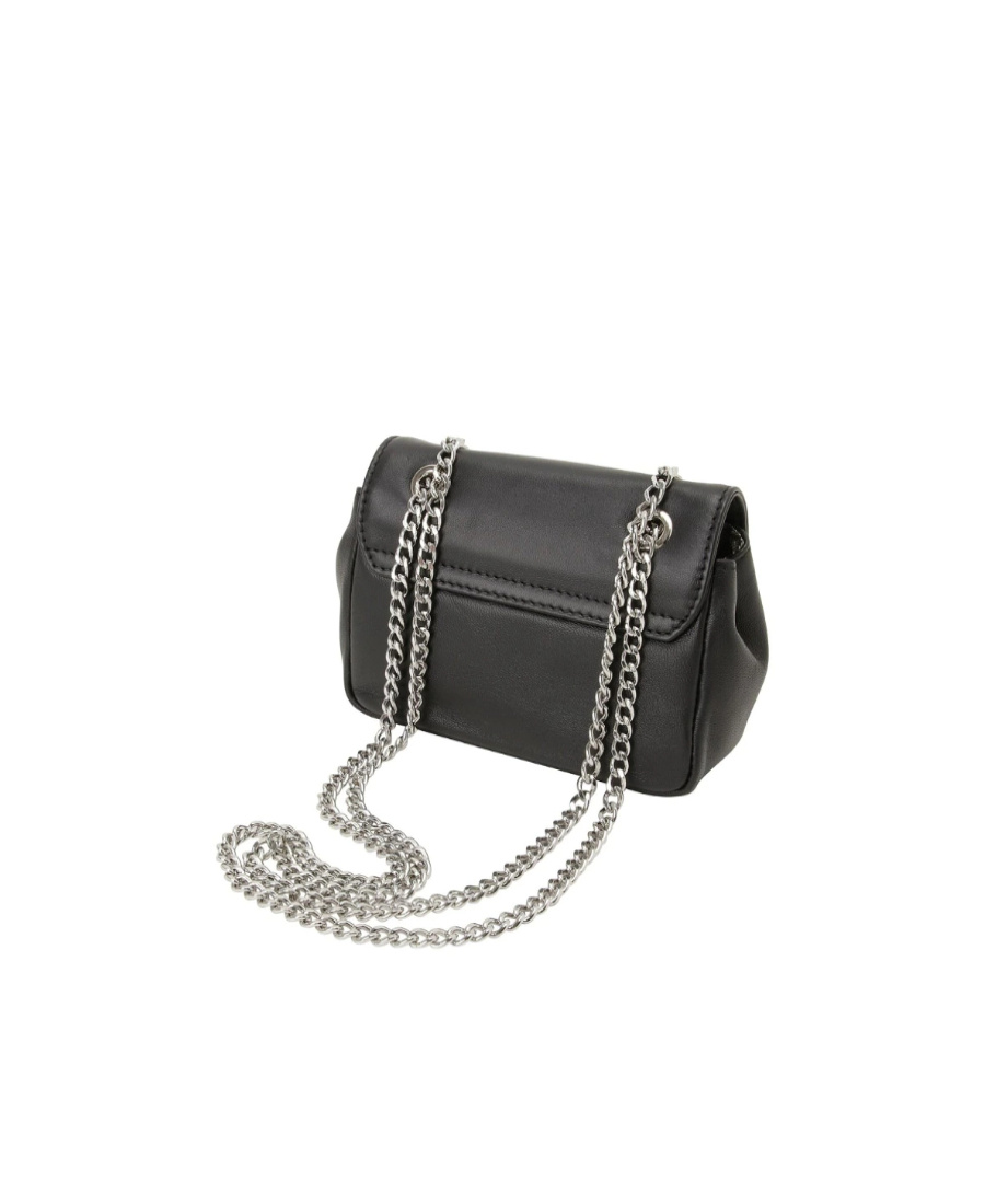 Vivienne Westwood Black Small Curb Chain Shoulder Bag In Black