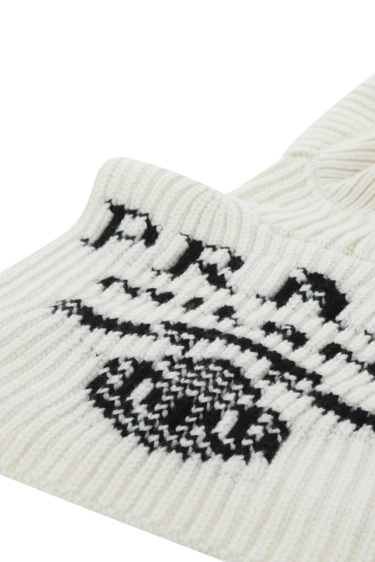 Prada Women's Ivory Cashmere Balaclava In White
