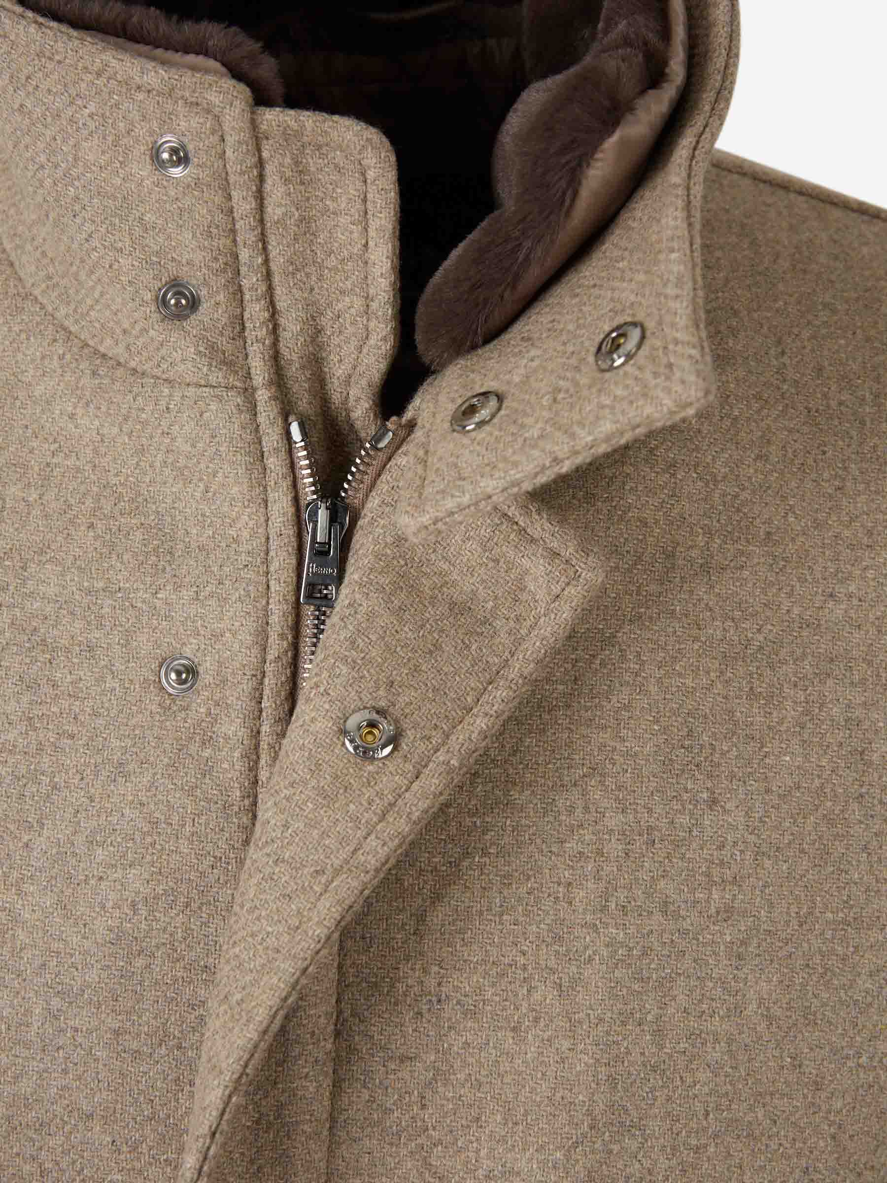 Herno Long Sleeve Coat In Neutral