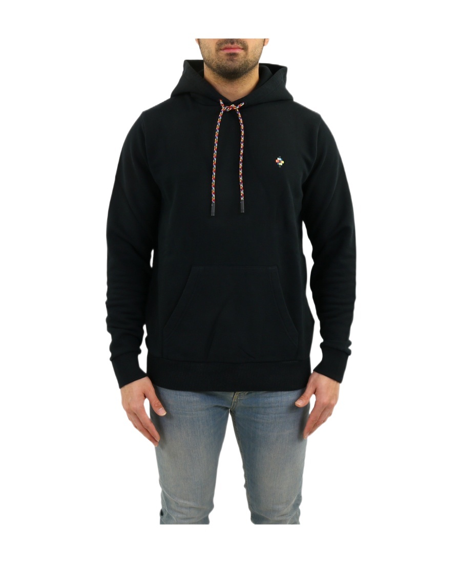 Marcelo Burlon County Of Milan Embroidered Cross Drawstring Hoodie In Black