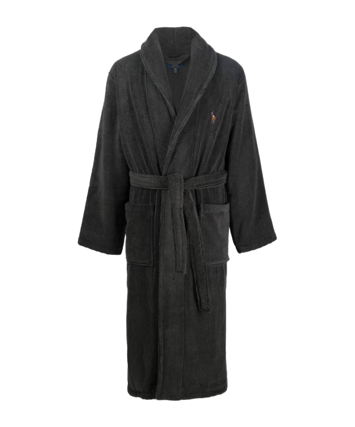 Polo Ralph Lauren Pony-motif Dressing Gown In Black