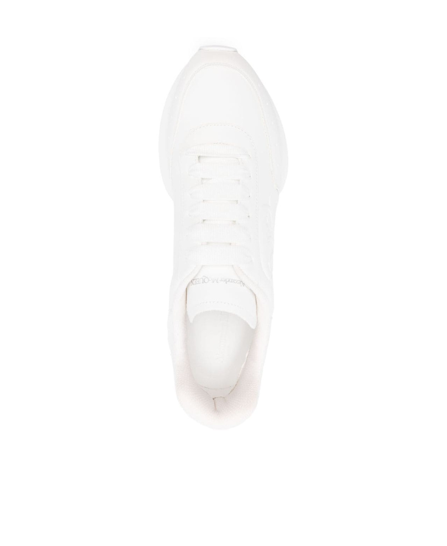 Alexander Mcqueen White Leather Sprint Runner Sneakers In White