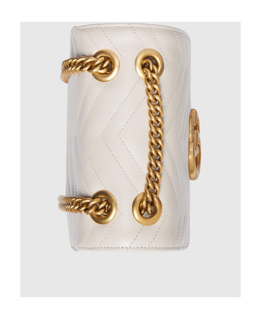 Gucci Mini Gg Marmont Matelassé Shoulder Bag In White