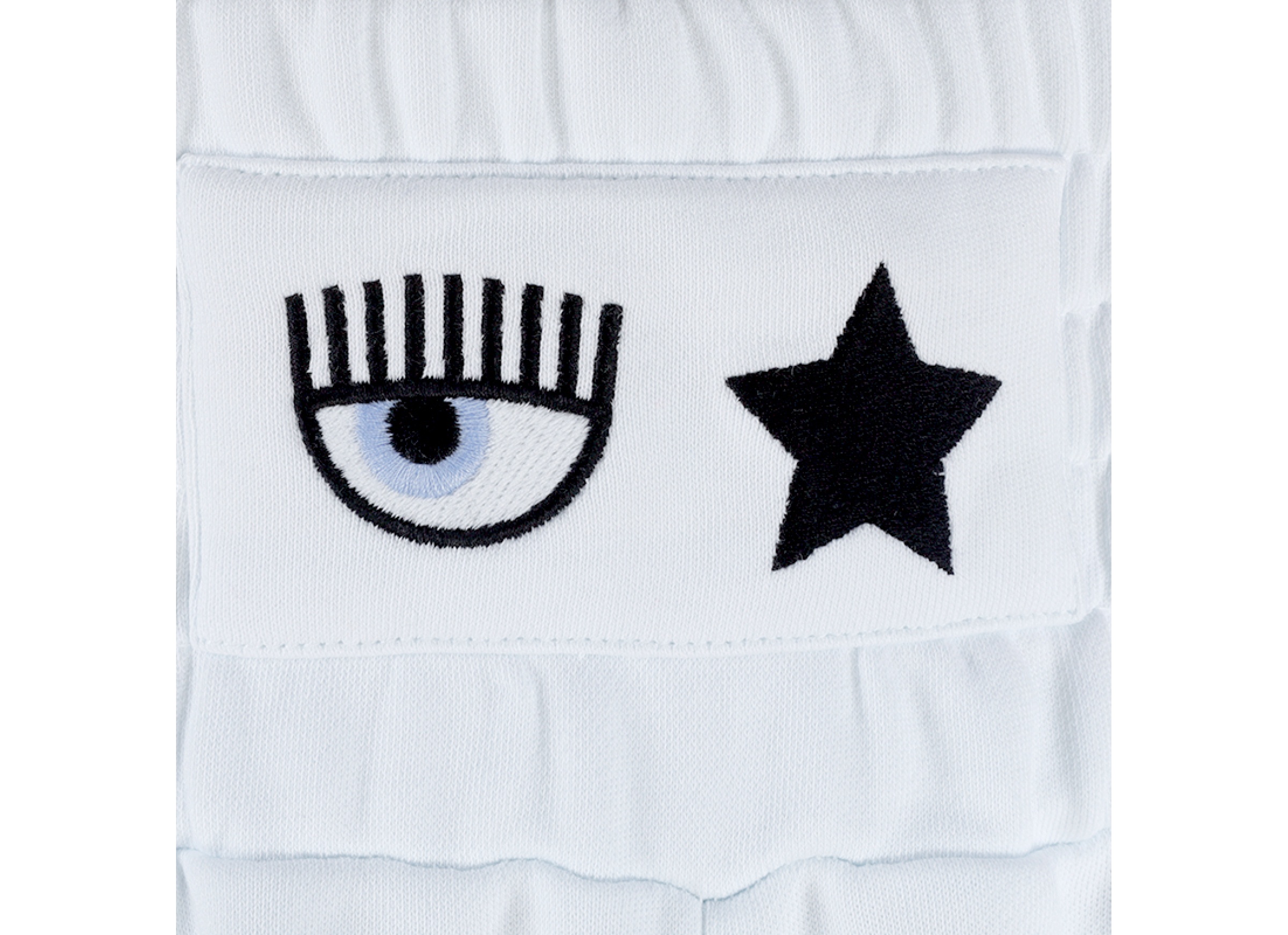 Shop Chiara Ferragni Eye-like Motif Shorts In White