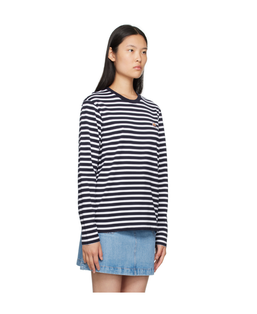 MAISON KITSUNÉ STRIPED LONG-SLEEVED T-SHIRT