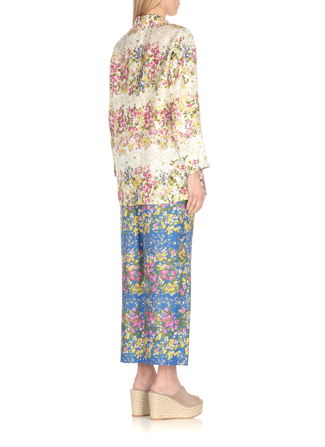 Max Mara Campale Printed Satin Shirt In White