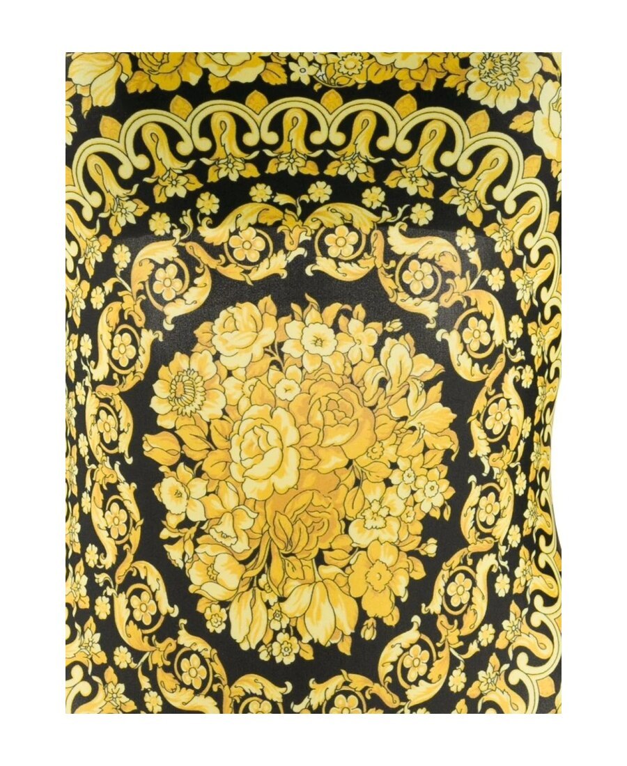 Versace Barocco Classico One Piece Swimsuit In Yellow