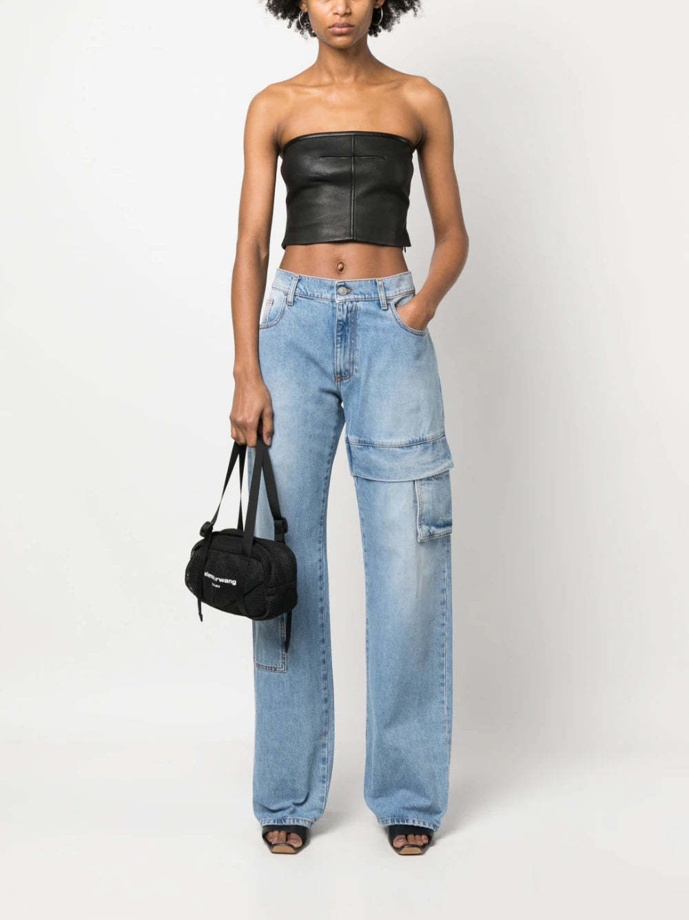 Alyx Oversized Denim Cargo Pants Light In Blue