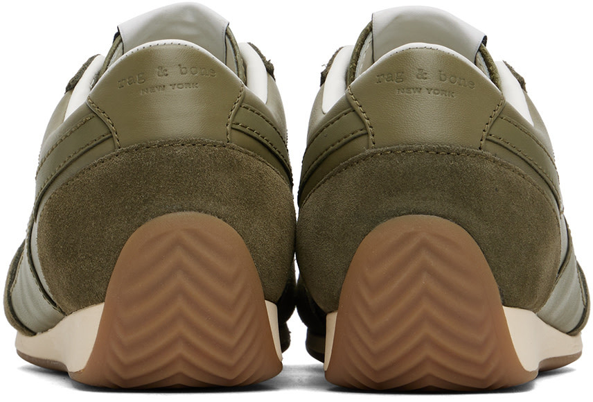 Rag & Bone Green Slim Suede Retro Runner Sneakers