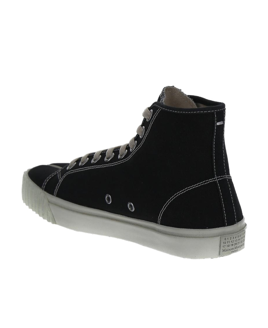 Shop Maison Margiela Tabi Mid-top Sneakers In Black