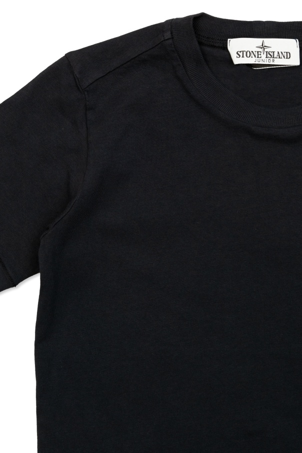 STONE ISLAND STONE ISLAND JUNIOR COMPASS-PATCH CREWNECK T-SHIRT