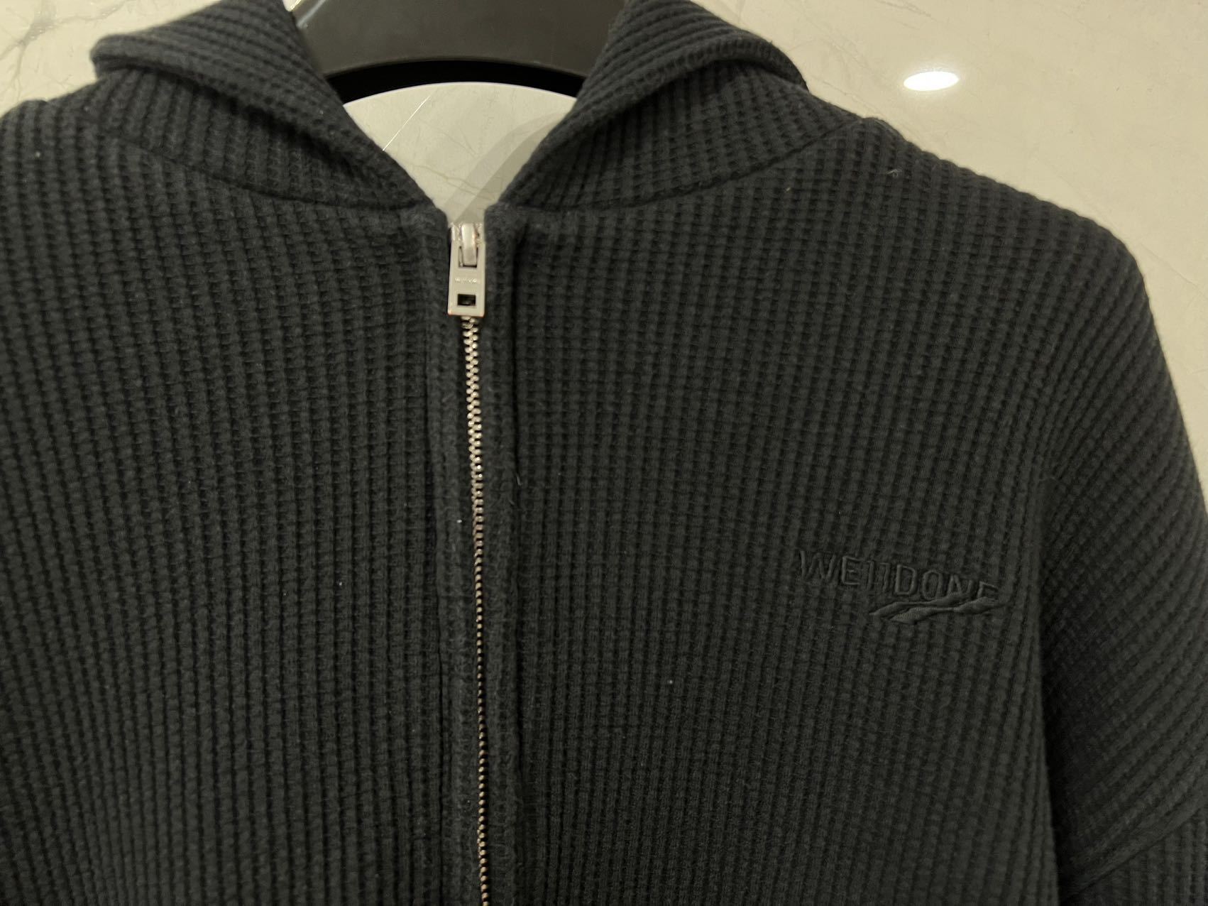 We11 Done Long-sleeved Zipper Sweater In Black