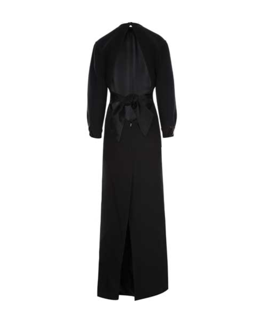 Saint Laurent Open-back Maxi Dress In Black