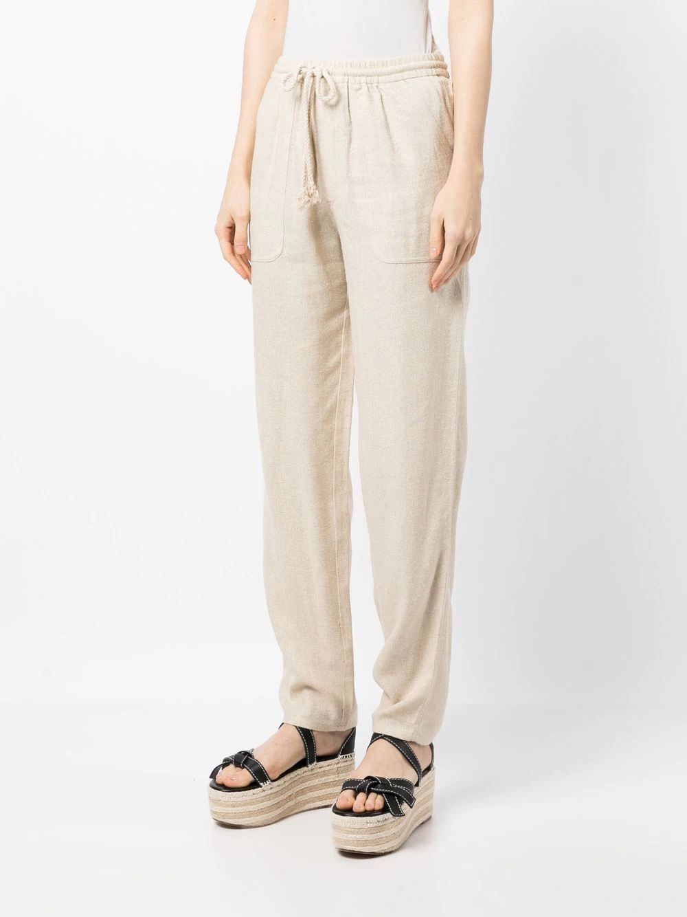 Isabel Marant Étoile Mid-rise Drawstring Tapered Trousers In Neutral