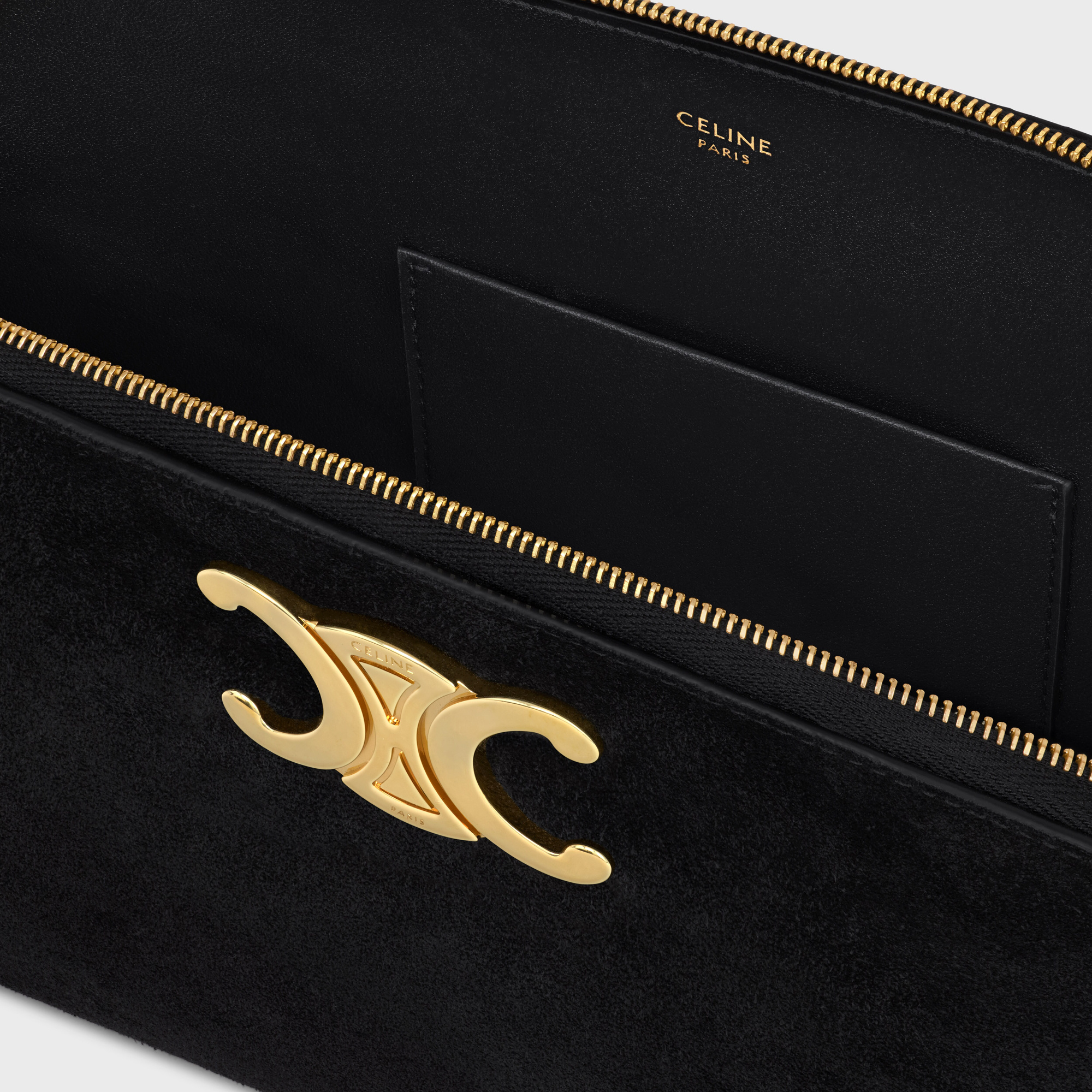 Celine Trimphe Clutch In Black