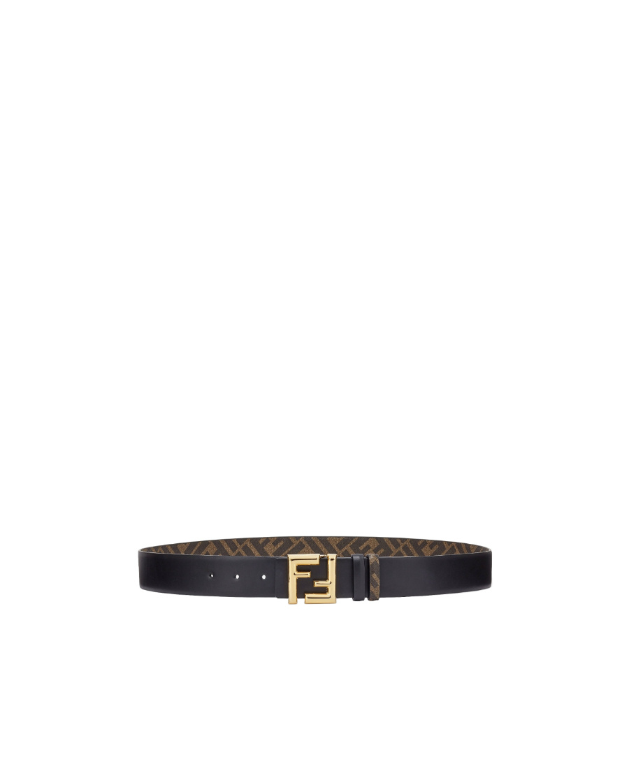Fendi Reversible Ff-pattern Belt In Black