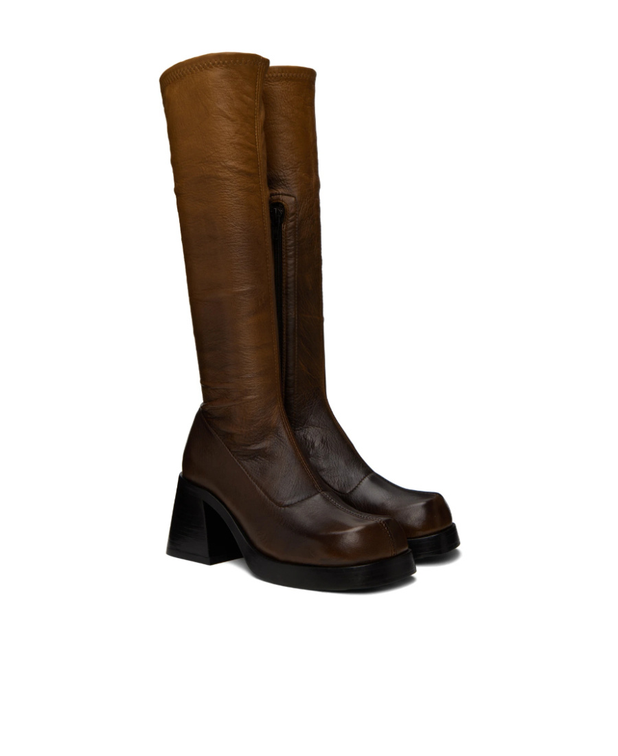 Miista Hedy Side Zipper Boots In Black