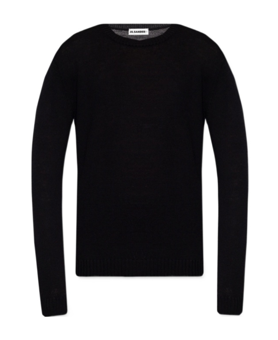 Jil Sander Cotton Crew Neck T-shirt With Long Sleeves In Black
