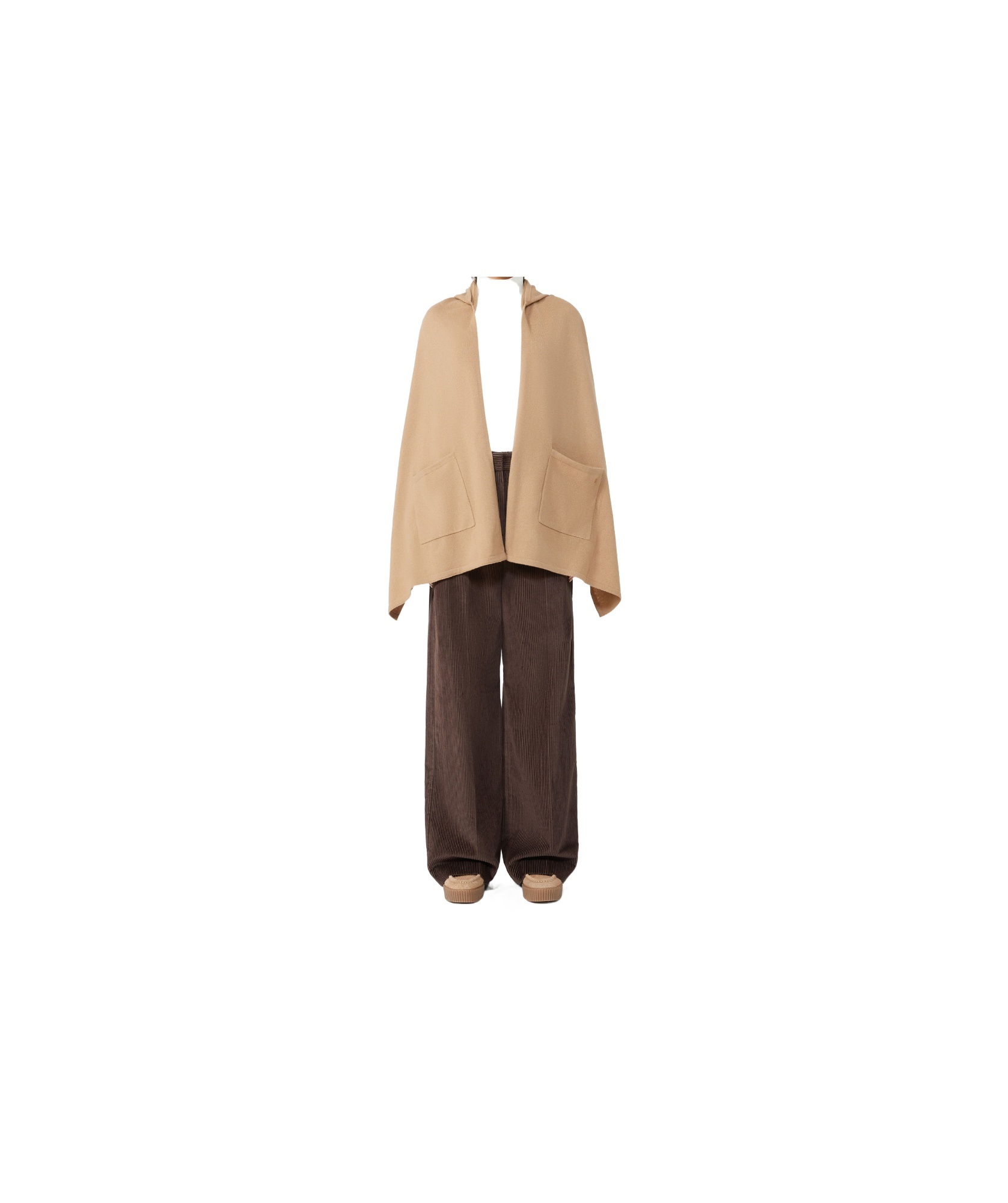 Weekend Max Mara Cashmere Hooded Shawl In Brown