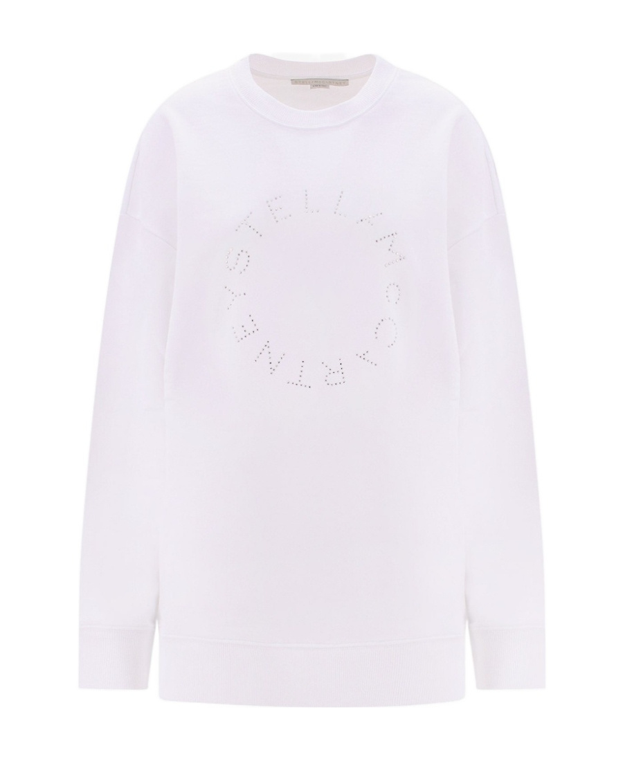 Stella Mccartney Logo Embellished Crewneck Sweatshirt In White
