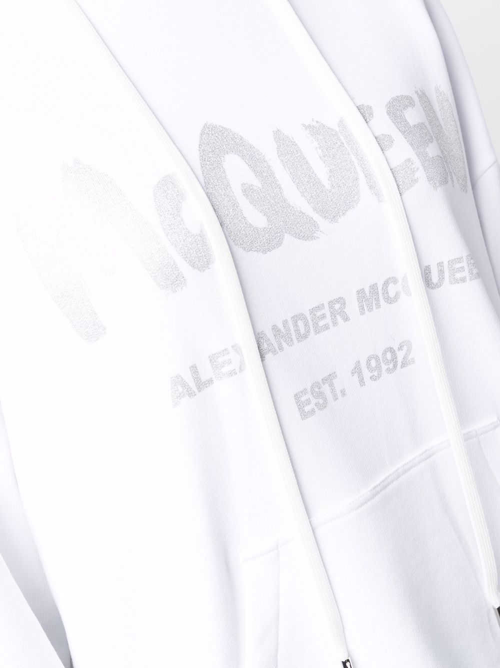 Alexander Mcqueen Logo-print Cotton Hoodie In White