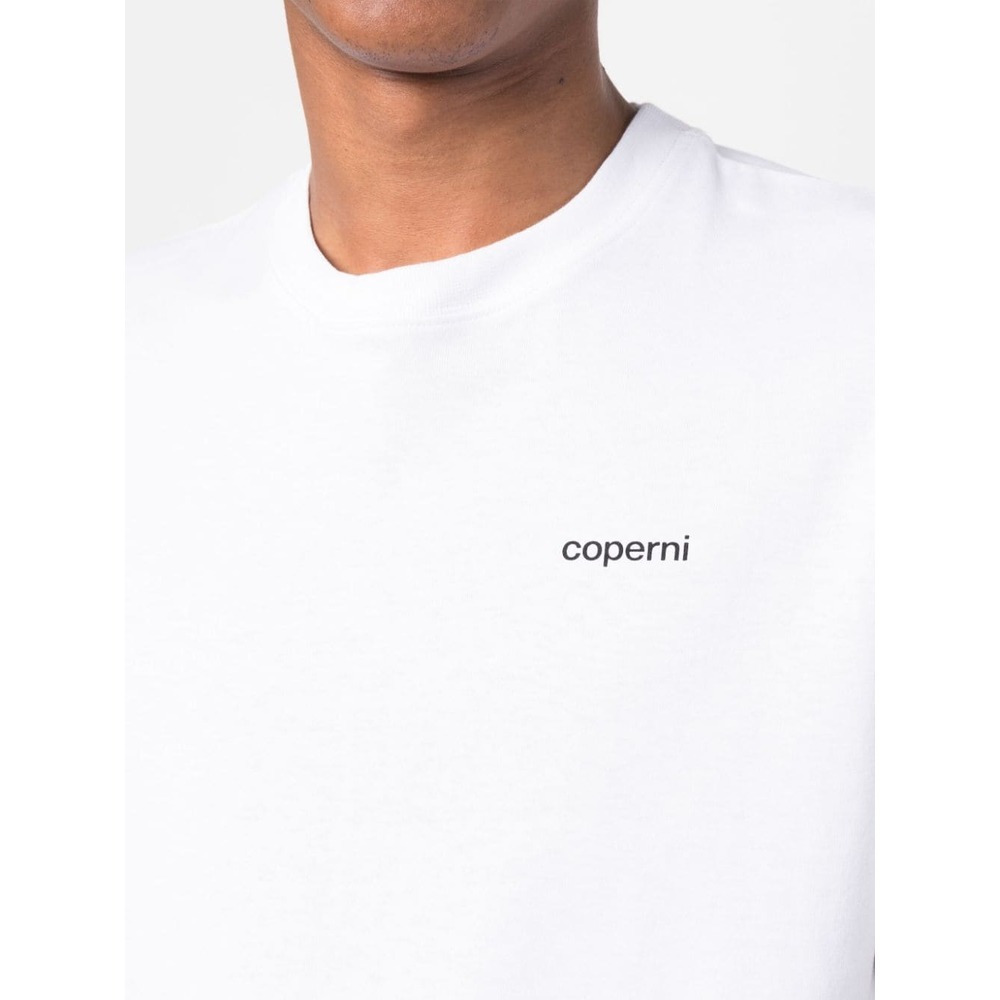 Coperni Crew Neck Short Sleeve Basic Top In White