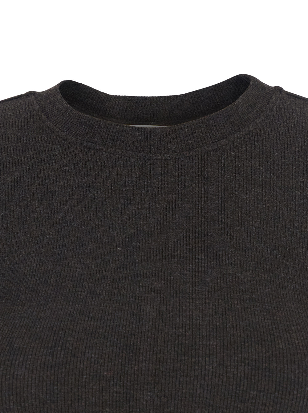 Frame Ribbed Short-sleeve T-shirt In Black
