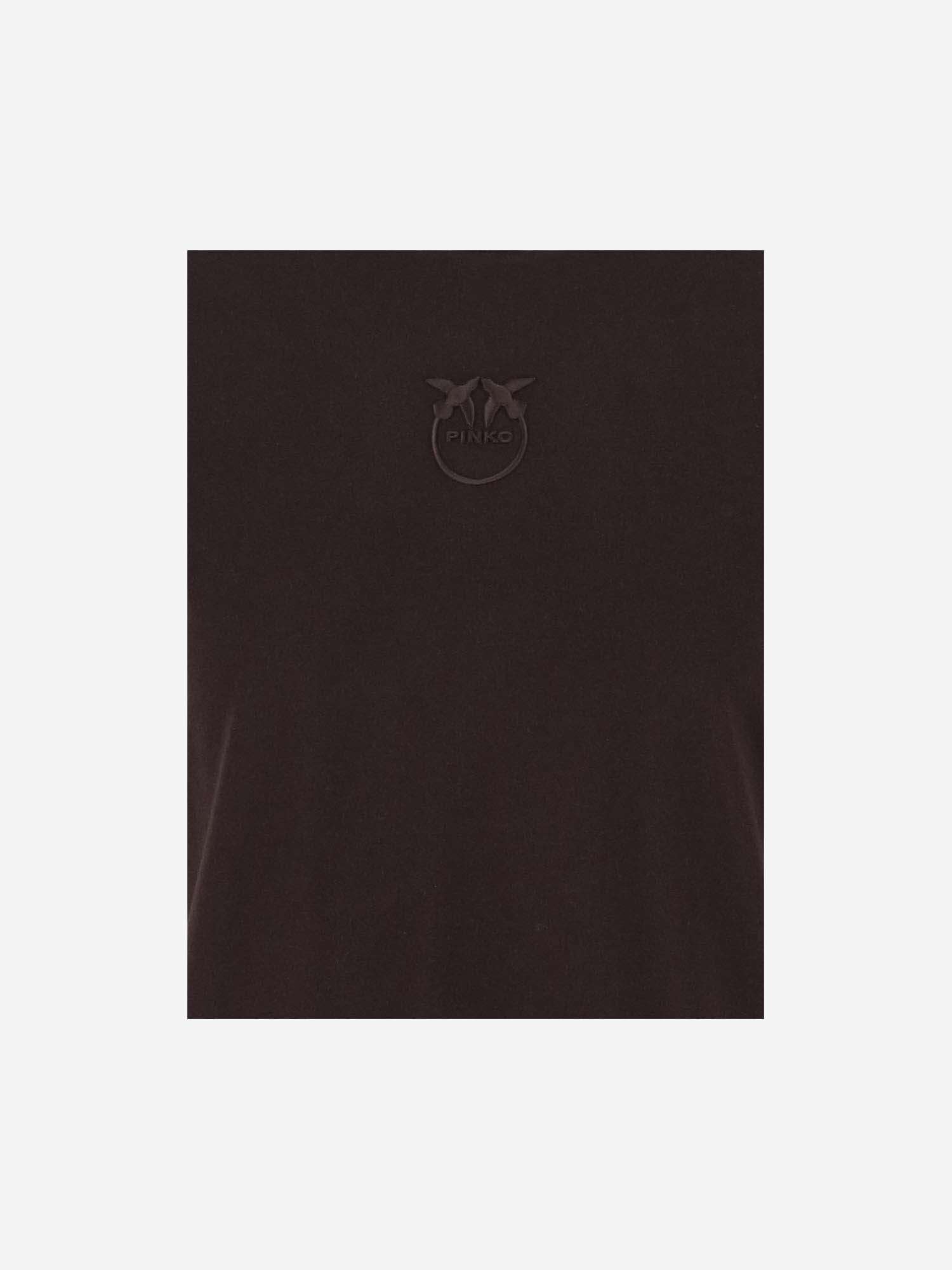 Pinko Cotton T-shirt With Logo In Black