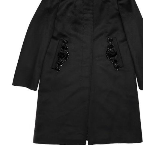 Max Mara Lapel Coat In Black