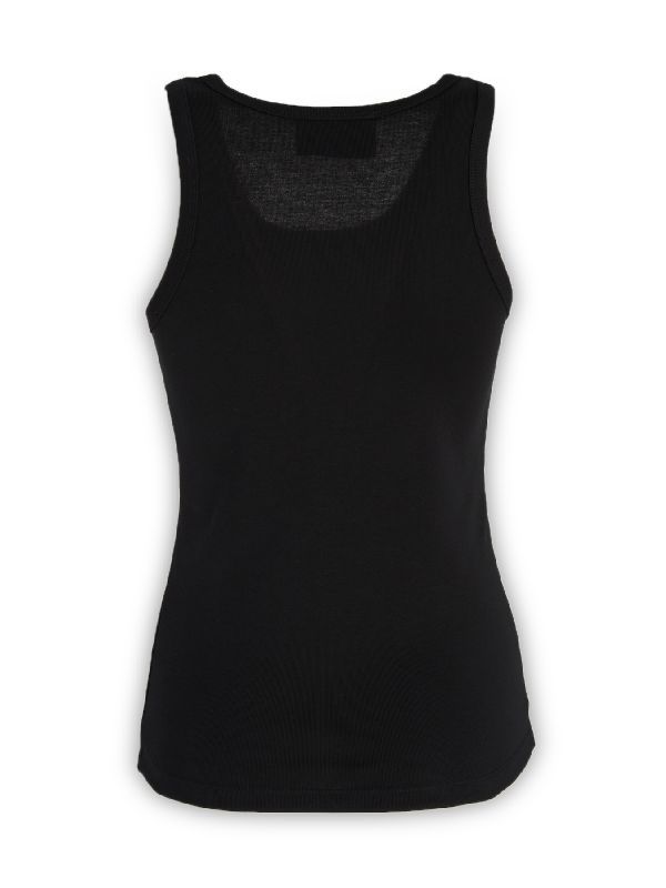 Coperni Round Neck Sleeveless Top With Ribbed Texture In Black