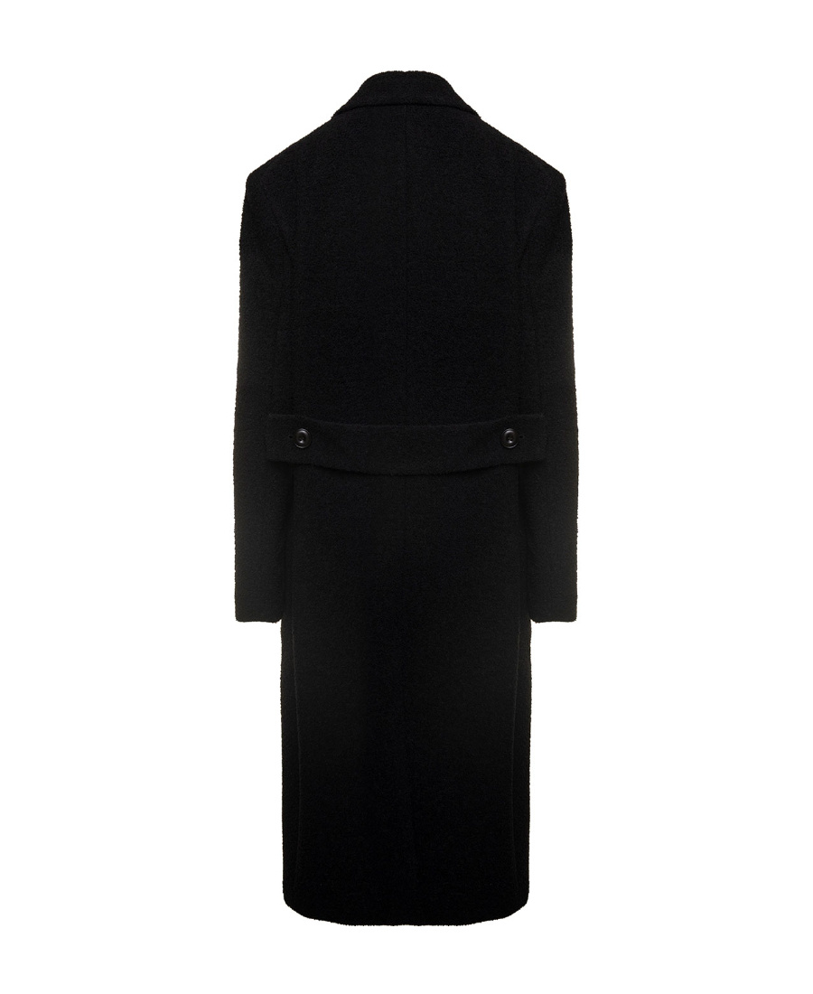 Acne Studios Bouclé-texture Wool-blend Coat In Black