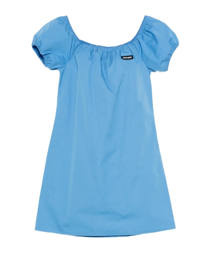 Miu Miu Short-sleeved Dress In Blue