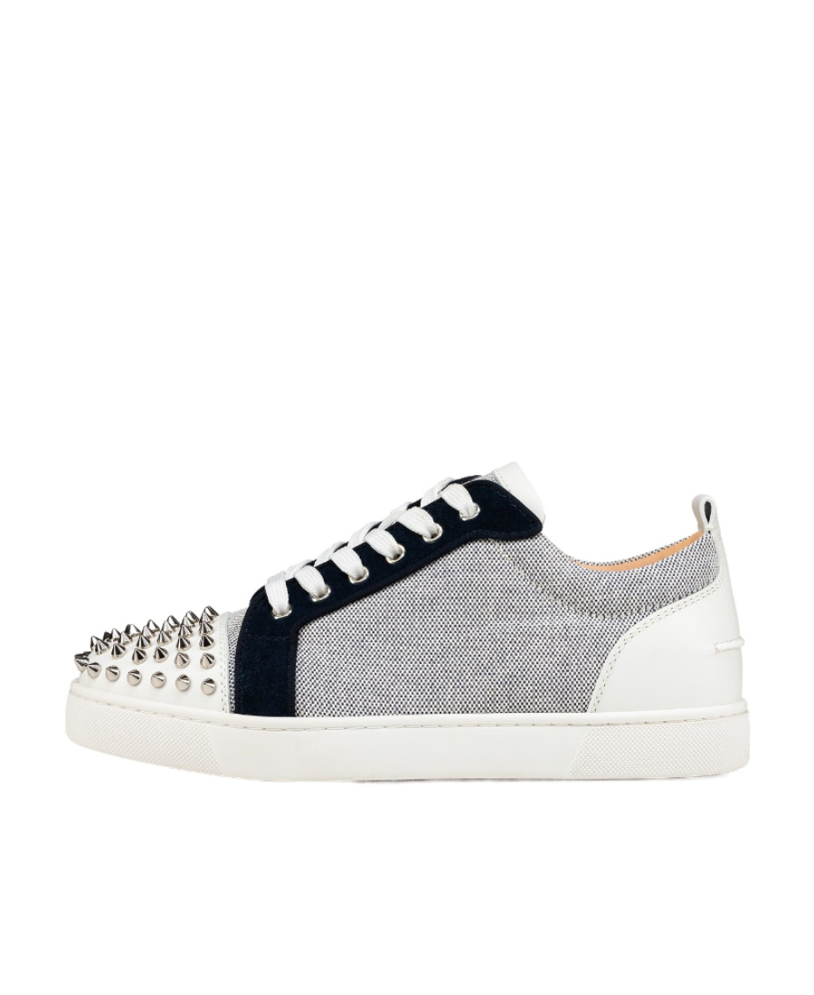 Christian Louboutin Rantulow Suede And Leather-trimmed Canvas Sneakers In White