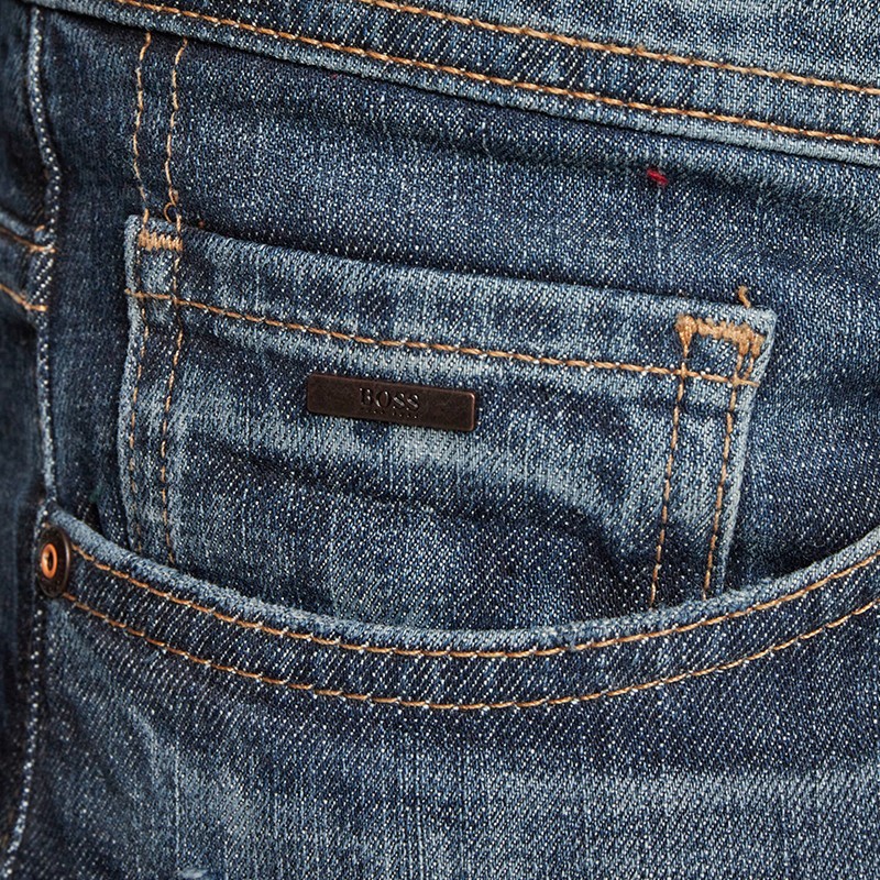 Hugo Boss Imitation Old Hole Denim Trousers In Blue