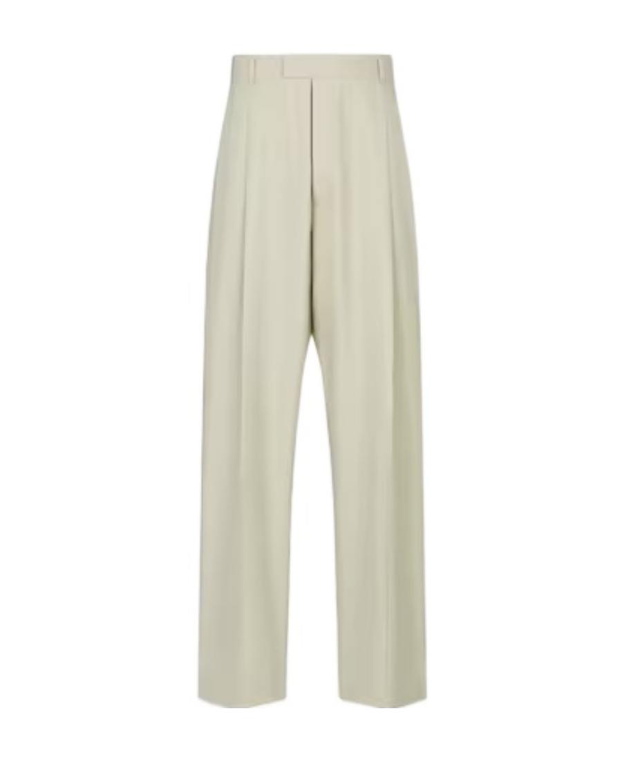 Dior Logo Pleated Casual Pants In Nude