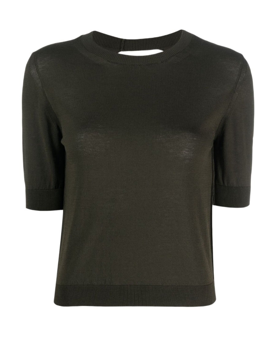 Semicouture Round Neck Sweater In Green