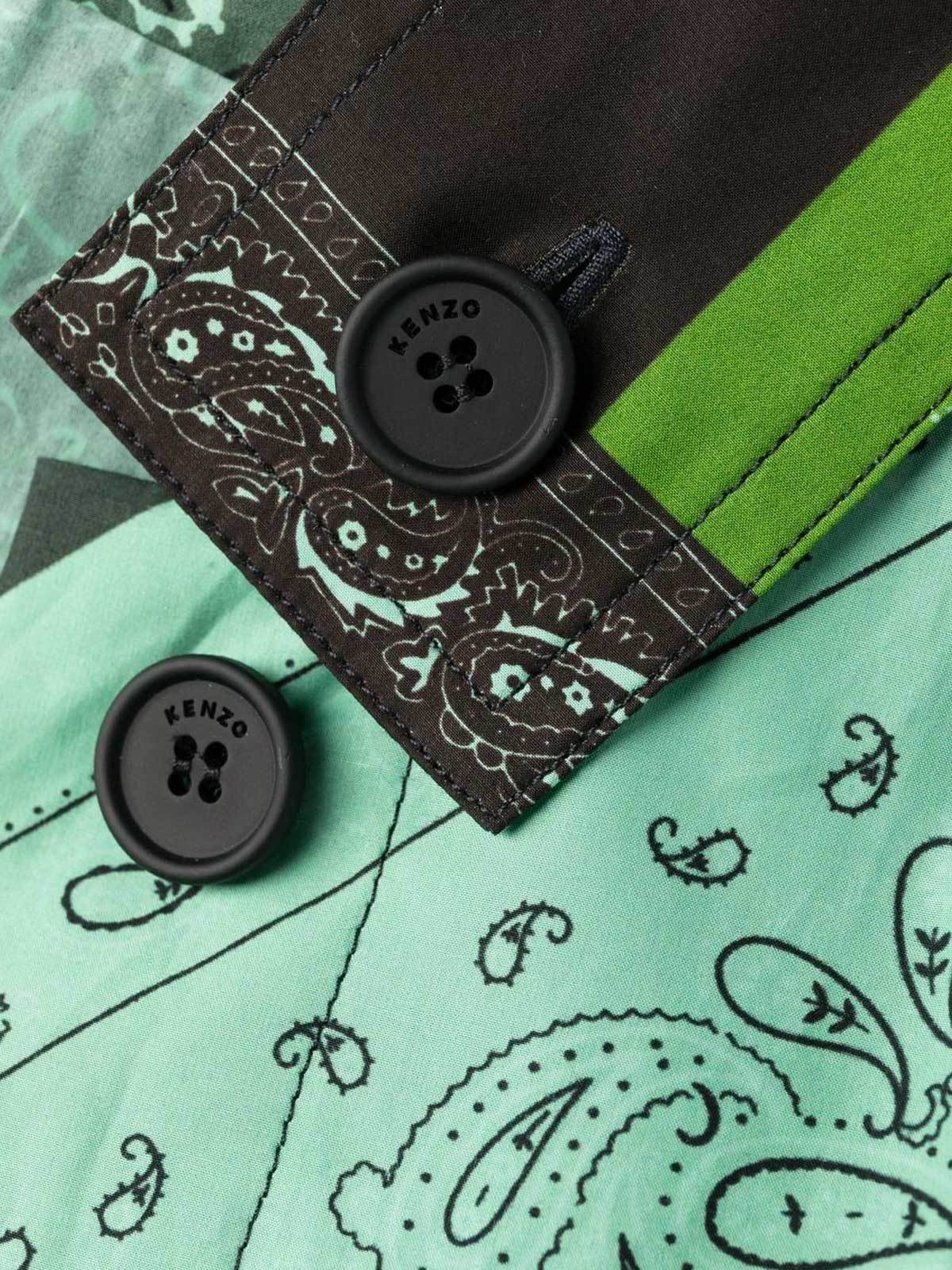 Kenzo Paisley-print Shirt Dress In Green